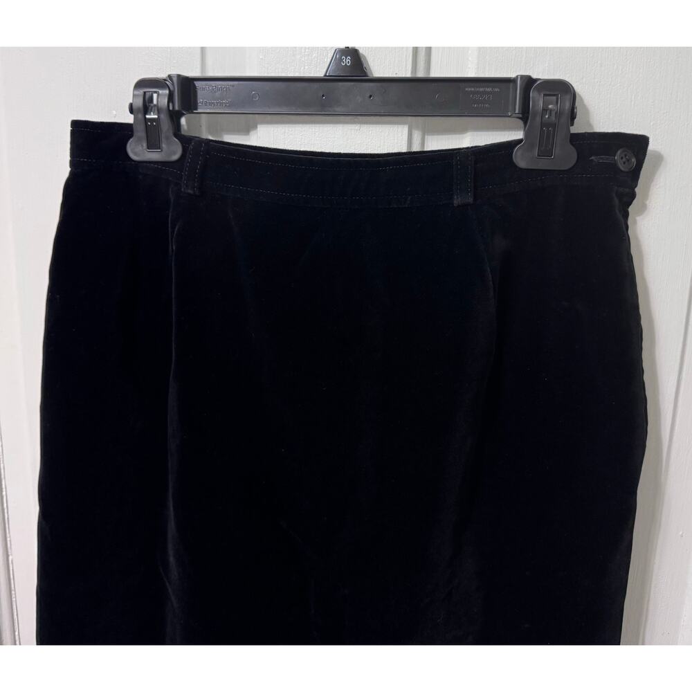 Vintage Auth. Gucci Black Velvet Midi Pencil Skirt Size 46/M - Picture 3 of 9